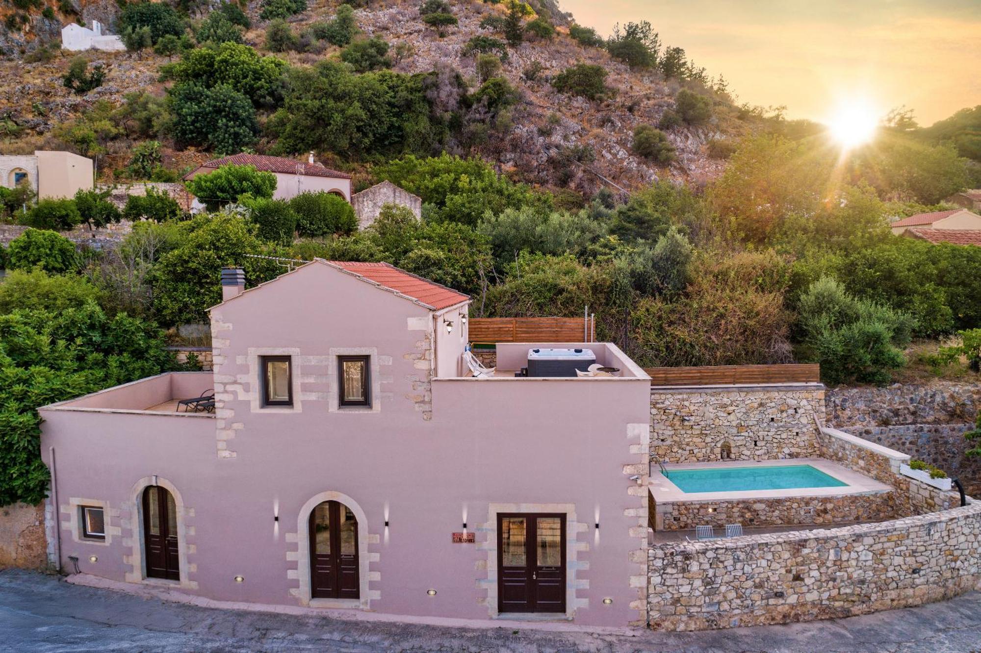 Olga'S Filoxenia - Villa Aladanos-Private Pool And Heated Jacuzzi Makhairoí Eksteriør bilde